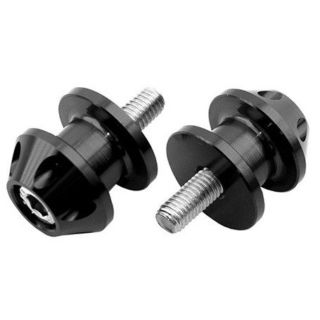 Soporte caballete de Ergal Anodizado negro M6 (2 piezas) | MotoGM