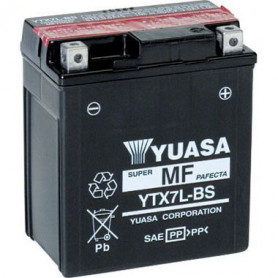 Batería Yuasa YTX7L-BS 6A, positivo DX | MotoGM