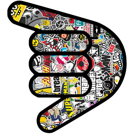 Pegatina logo Mano 11 cm X 8 cm (1 pieza)