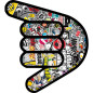 Adhésif autocollant logo Main 11 cm X 8 cm (1 pièce)