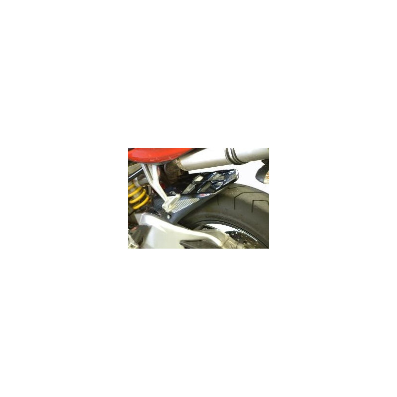 Guardabarros trasero Powerbronze in ABS negro para Ducati 848/1098/1198