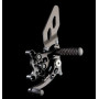 Gruppo pedane complete regolabili Lightech In Ergal nere per Ducati 749/999, poggiapiede fisso