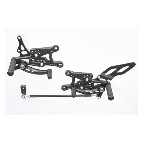 Gruppo pedane complete regolabili Lightech In Ergal nere per Kawasaki ZX-10R 06-07