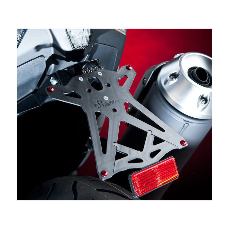 Kennzeichenhalter Lightech verstellbar mit Licht Kennzeichen led omolog. und catadiottro für Yamaha T-MAX 530 12-