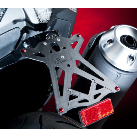 Lightech adjustable license plate brackets with retroreflector and rear light for Yamaha T-MAX 530 12-