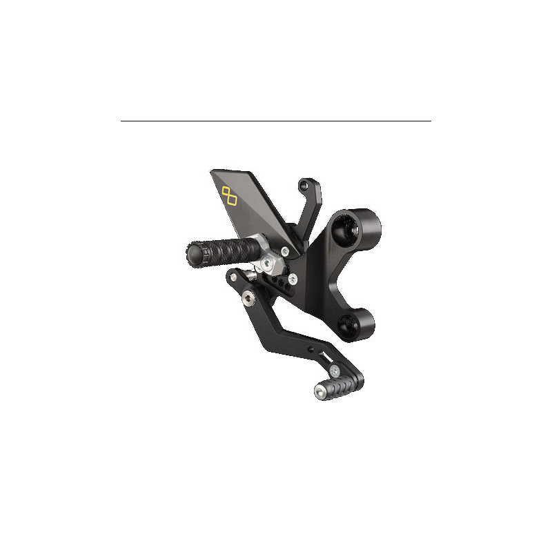 Komplette Fußrastenanlage verstellbar Lightech Aus Ergal schwarze TRACK System, poggia piede fest für Yamaha MT-09