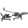 Gruppo pedane complete regolabili Lightech In Ergal nere per Honda CBR 600 RR 03-06