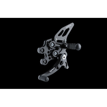 Lightech Adjustable Rear Sets Black for Suzuki GSX-R 1000 05-06 , Fixed footrest
