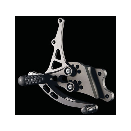 Lightech Adjustable Rear Sets Black for Suzuki GSX-R 1000 07-08 , Fixed footrest