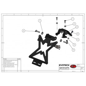 Portamatrículas regulable negro Evotech para Aprilia Shiver 750 … | MotoGM