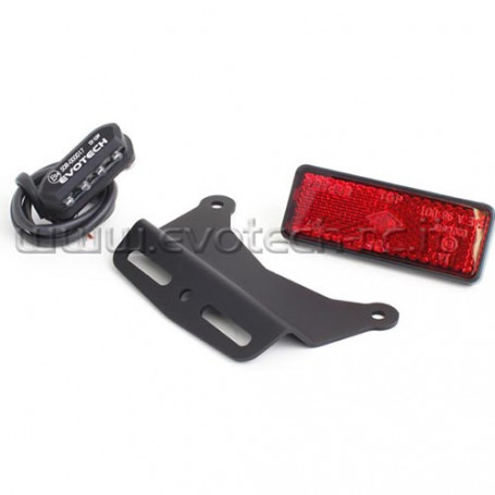 Kit éclairage de plaque, support reflechissant et catadioptre pour Support à 30 degrés de plaque evotech