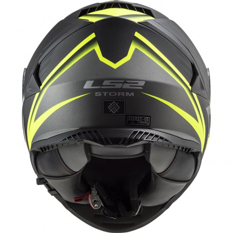 Helm Motorrad LS2 FF800 Storm schwarz matt gelb fluo