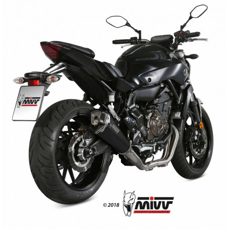 Komplette Auspuffanlage hoch Mivv Delta Race Black Yamaha MT-07 14-20 homologiert