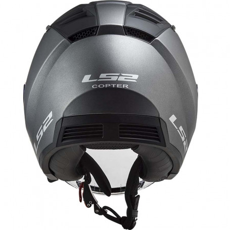 Casque jet LS2 copter mat titane