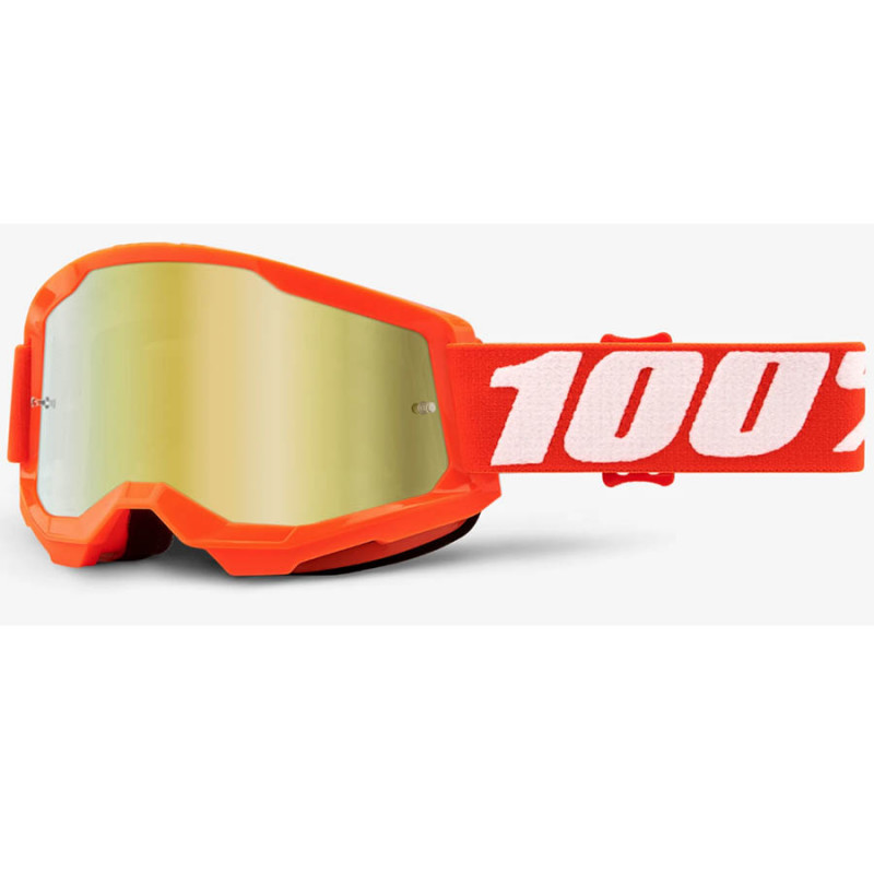 Cross-\/Enduro-Maske MX 100% Strata 2 Orange lente Spiegel Gold