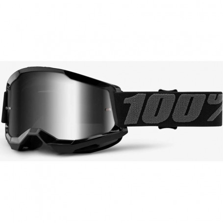 100% MX GOGGLES Strata 2 black mirror lens silver