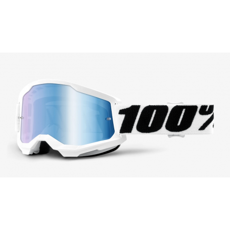 Maschera cross enduro MX 100% Strata 2 Everest lente specchio blu