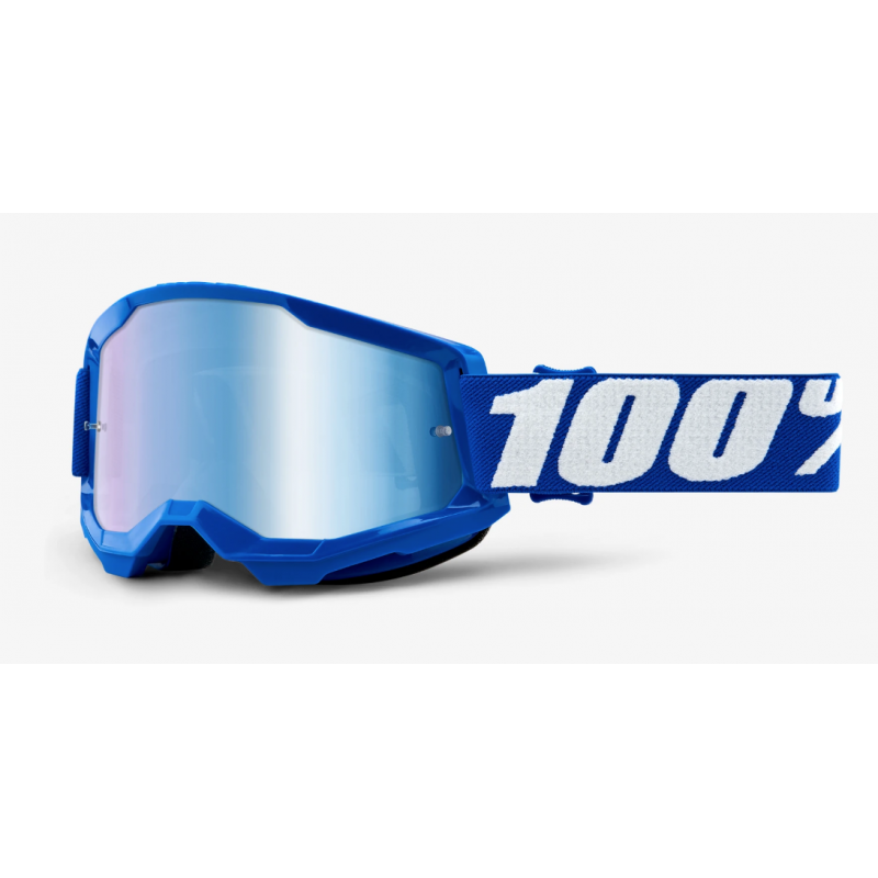 Cross-\/Enduro-Maske MX 100% Strata 2 blau lente Spiegel blau