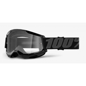 Máscara cross enduro MX 100% Strata 2 black lente transparente | MotoGM