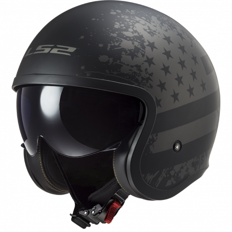 casco jet LS2 OF599 Spitfire black flag
