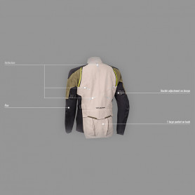 Touring adventure jacket IXON EDDAS kaki