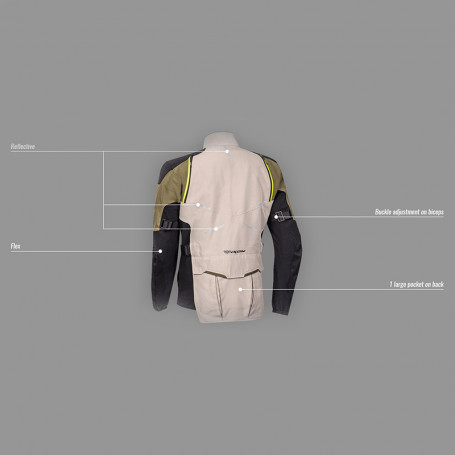 Touring adventure jacket IXON EDDAS kaki