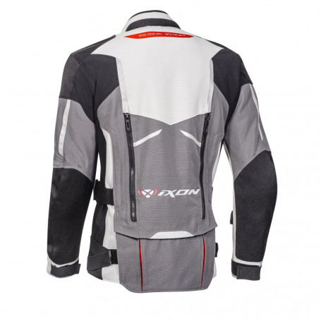 Veste touring IXON RAGNAR adventure noir gris rouge