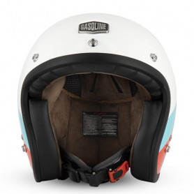 Casque jet custom cafè racer Gasoline S250 blanc brillant