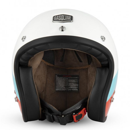 Casque jet custom cafè racer Gasoline S250 blanc brillant