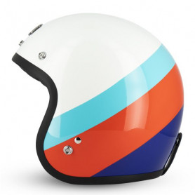 Casco jet custom cafè racer Gasoline S250 blanco brillante | MotoGM