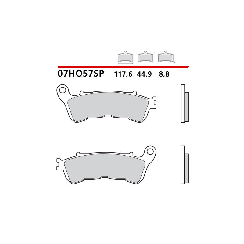 Pastillas de freno traseros Brembo 07HO57SP sinterizzate Honda CBF 1000 ABS 2006-2010