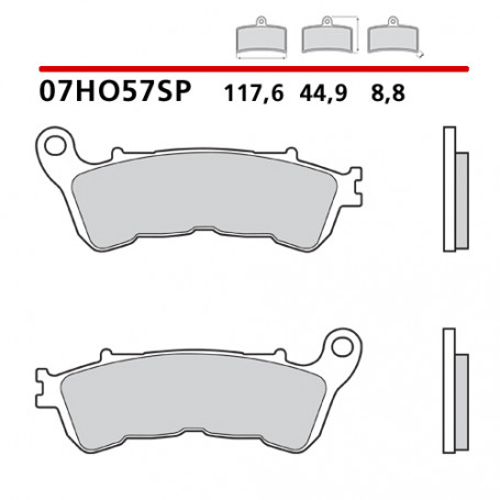 Plaquette de frein arriere Brembo 07HO57SP frittè Honda CBF 1000 ABS 2006-2010