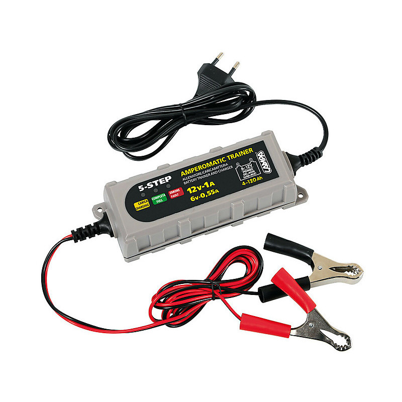 Cargador de batería inteligente moto Lampa amperomatic trainer 6-12V 1A Cargador de batería inteligente moto Lampa amperomatic trainer 6-12V 1A