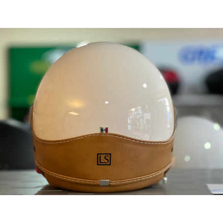 LS Jet Helmet Trendy Vision cream, brown skin