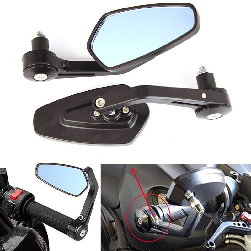 rétroviseur en alu noire fixation au guidon pas homologue diam.17 | MotoGM