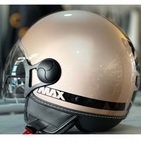 max power Jet helmet pink gold glossy