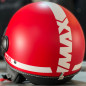 Casco jet max power rosso opaco decal bianca Casco jet max power rosso opaco decal bianca