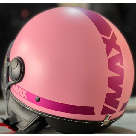 Casco jet max power rosa opaco