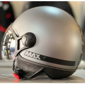 Casco jet max power gris opaco | MotoGM