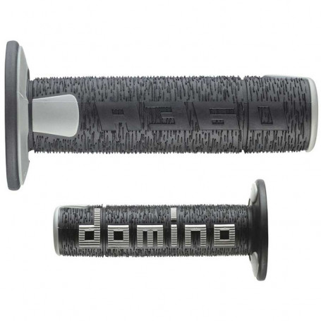 Puño(s) domino off road A360 120mm negro gris | MotoGM