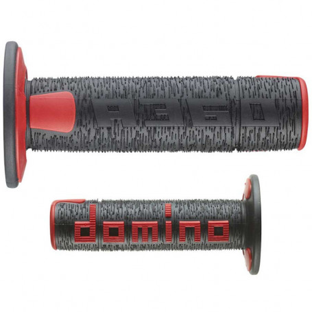 Puño(s) domino off road A360 120mm nera rojo | MotoGM