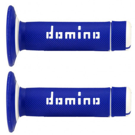 Manopole Domino off road cross A020 blu bianco