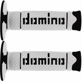 Puño(s) domino enduro cross DSH 120mm blanco negro | MotoGM