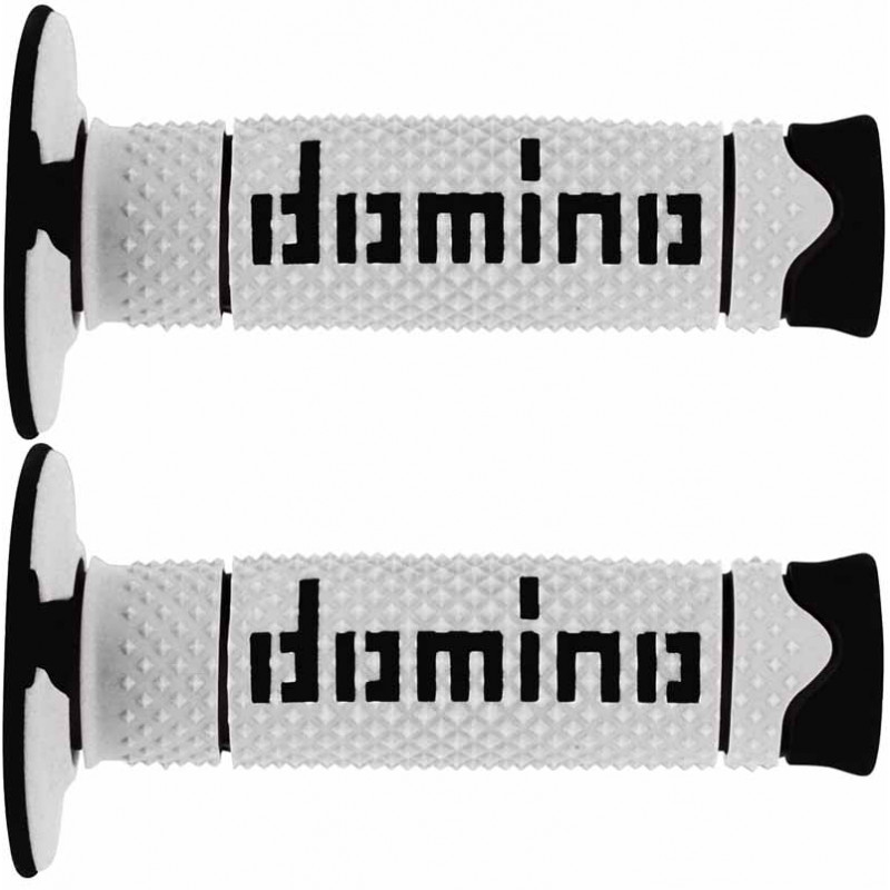 Puño(s) domino enduro cross DSH 120mm blanco negro Puño(s) domino enduro cross DSH 120mm blanco negro