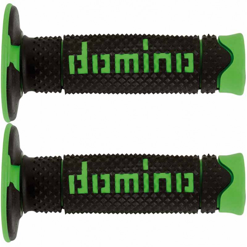 Manopole domino enduro cross DSH 120mm nero verde Manopole domino enduro cross DSH 120mm nero verde