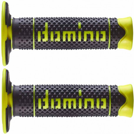 poignées domino enduro cross DSH 120mm noire giaune