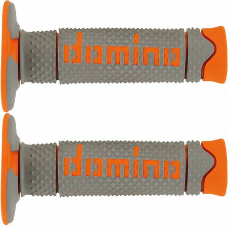 Poignées domino enduro cross DSH 120mm gris orange