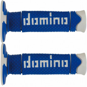 Puño(s) domino enduro cross DSH 120mm azul blanco | MotoGM