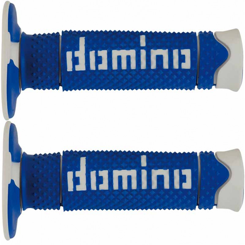 Puño(s) domino enduro cross DSH 120mm azul blanco Puño(s) domino enduro cross DSH 120mm azul blanco