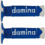 Poignées domino enduro cross DSH 120mm bleu blanc